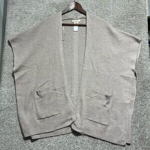 Happily Grey Extra Fine Merina Wool Open Front Sweater Cardigan Size One Size